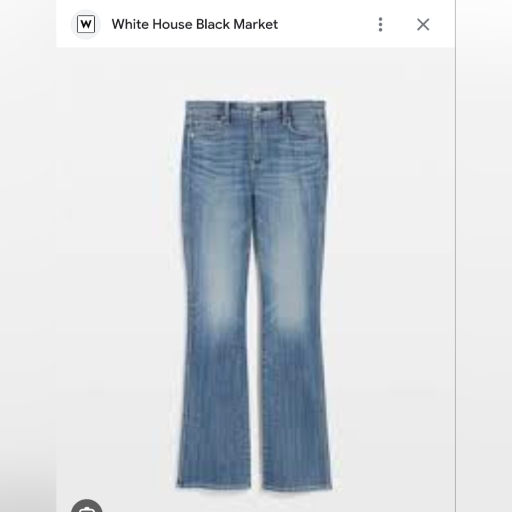 White House Black Market Light Blue Skinny High Rise Flare Jeans